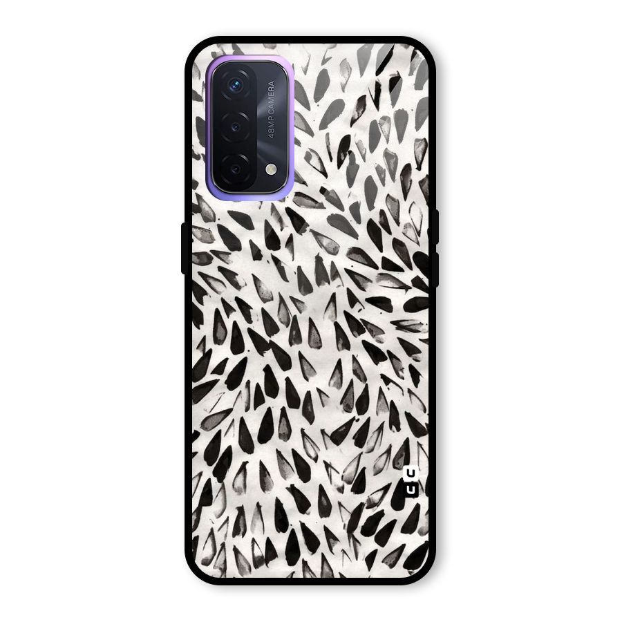 Feather Pattern Colorless Glass Back Case for Oppo A74 5G