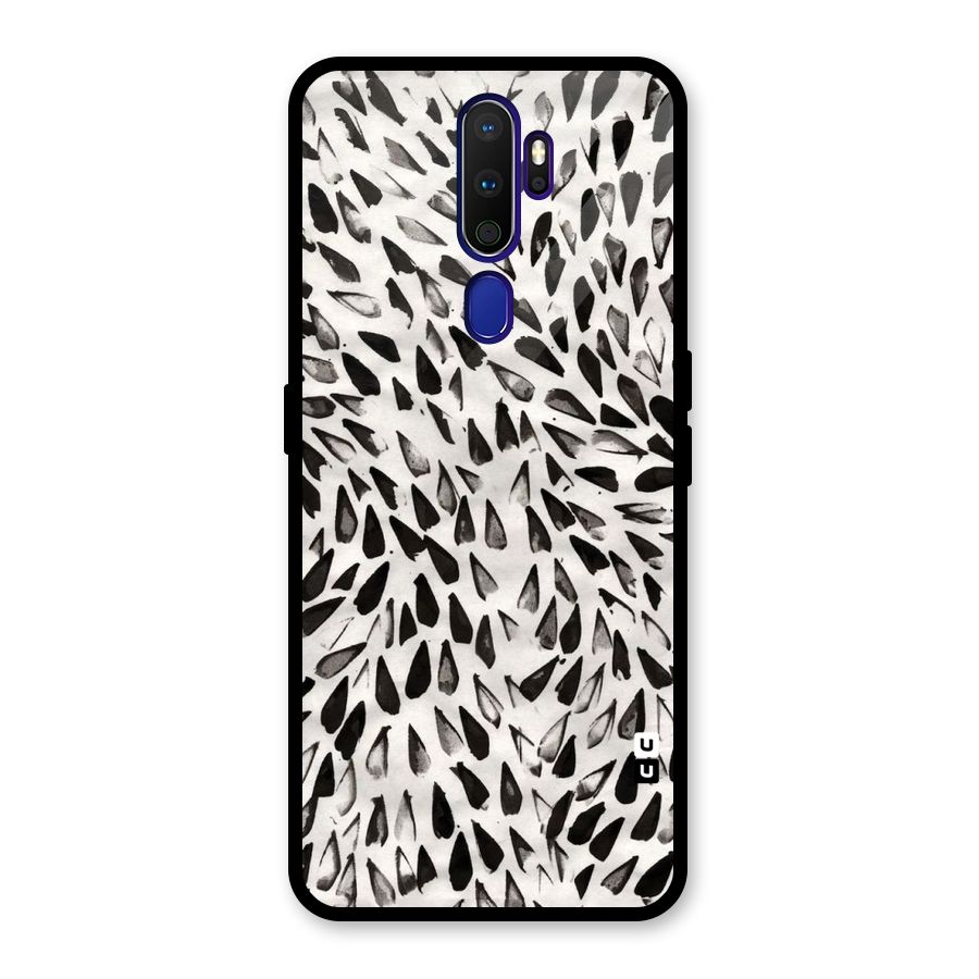 Feather Pattern Colorless Glass Back Case for Oppo A9 (2020)