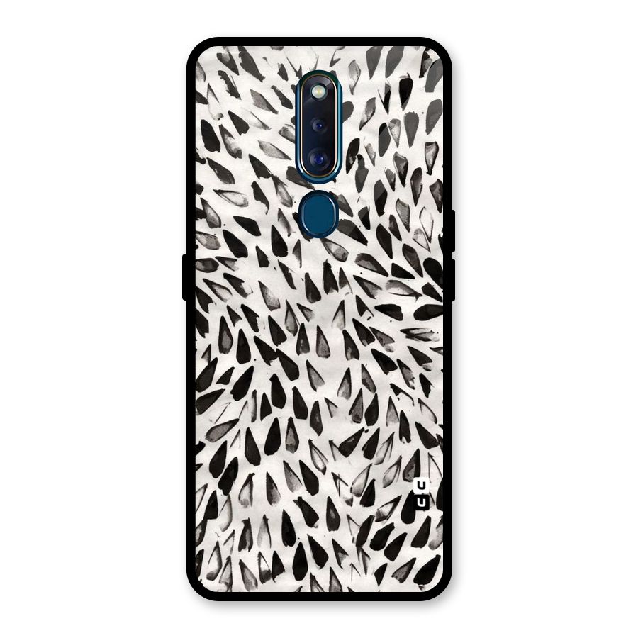 Feather Pattern Colorless Glass Back Case for Oppo F11 Pro