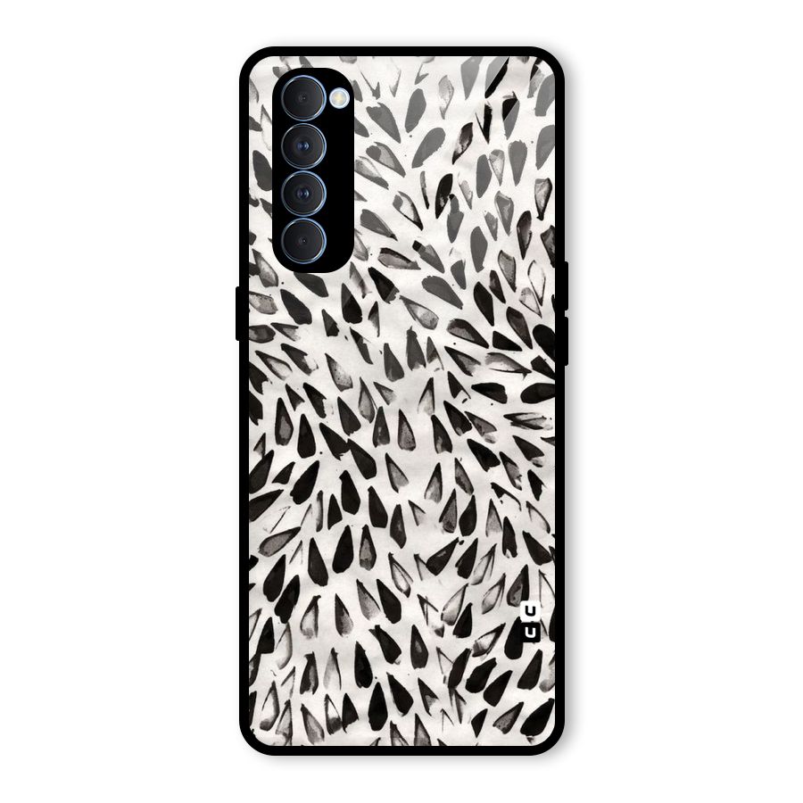 Feather Pattern Colorless Glass Back Case for Oppo Reno4 Pro
