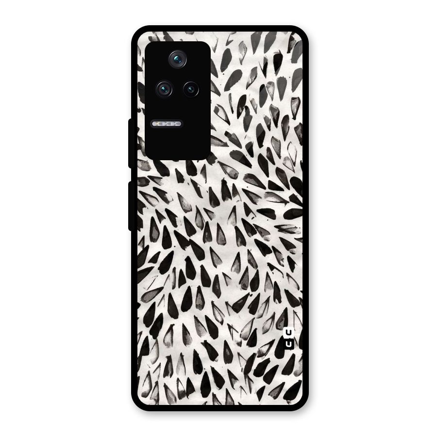 Feather Pattern Colorless Glass Back Case for Poco F4 5G