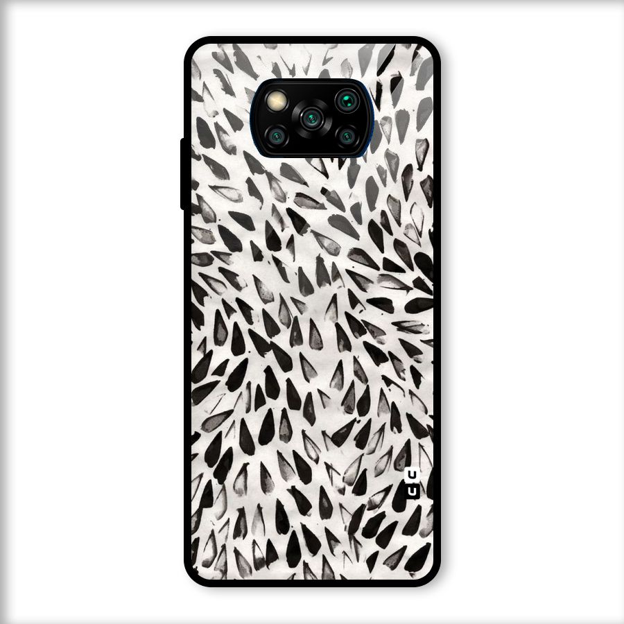 Feather Pattern Colorless Glass Back Case for Poco X3
