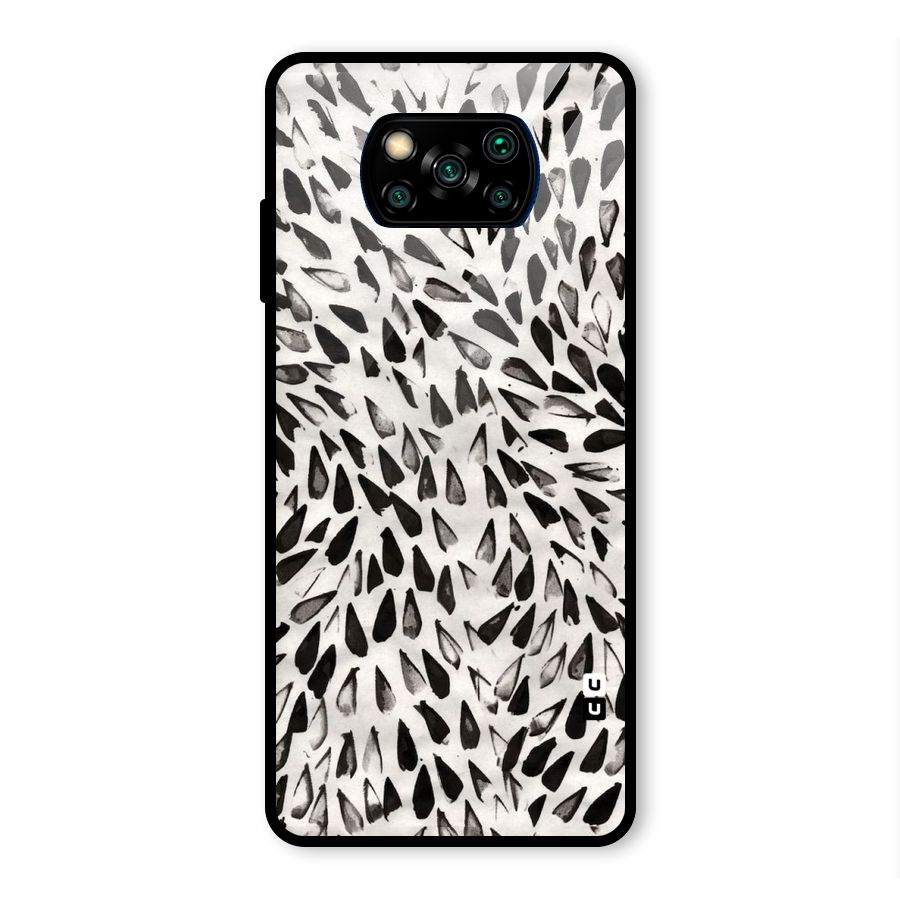 Feather Pattern Colorless Glass Back Case for Poco X3 Pro