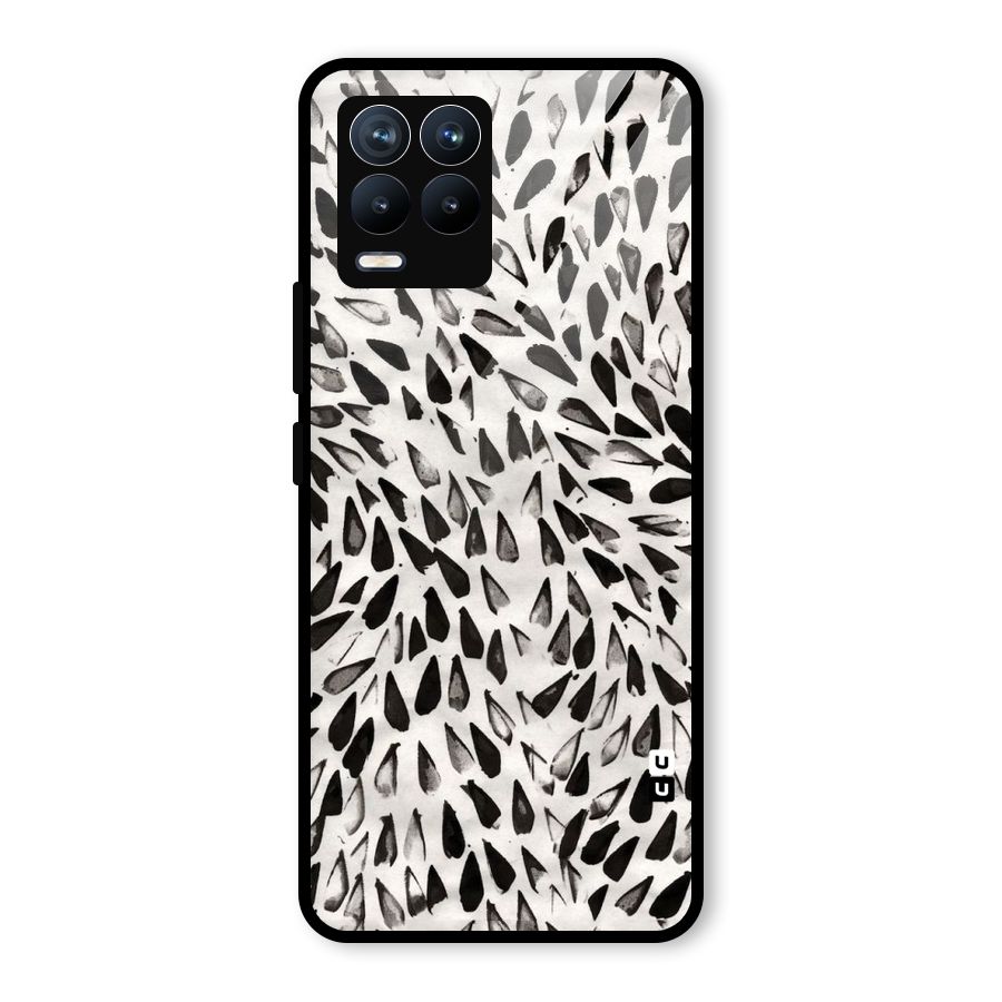 Feather Pattern Colorless Glass Back Case for Realme 8 Pro