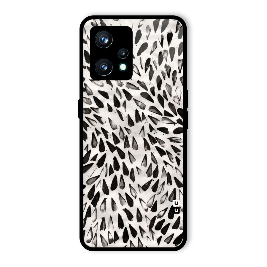 Feather Pattern Colorless Glass Back Case for Realme 9 Pro Plus 5G