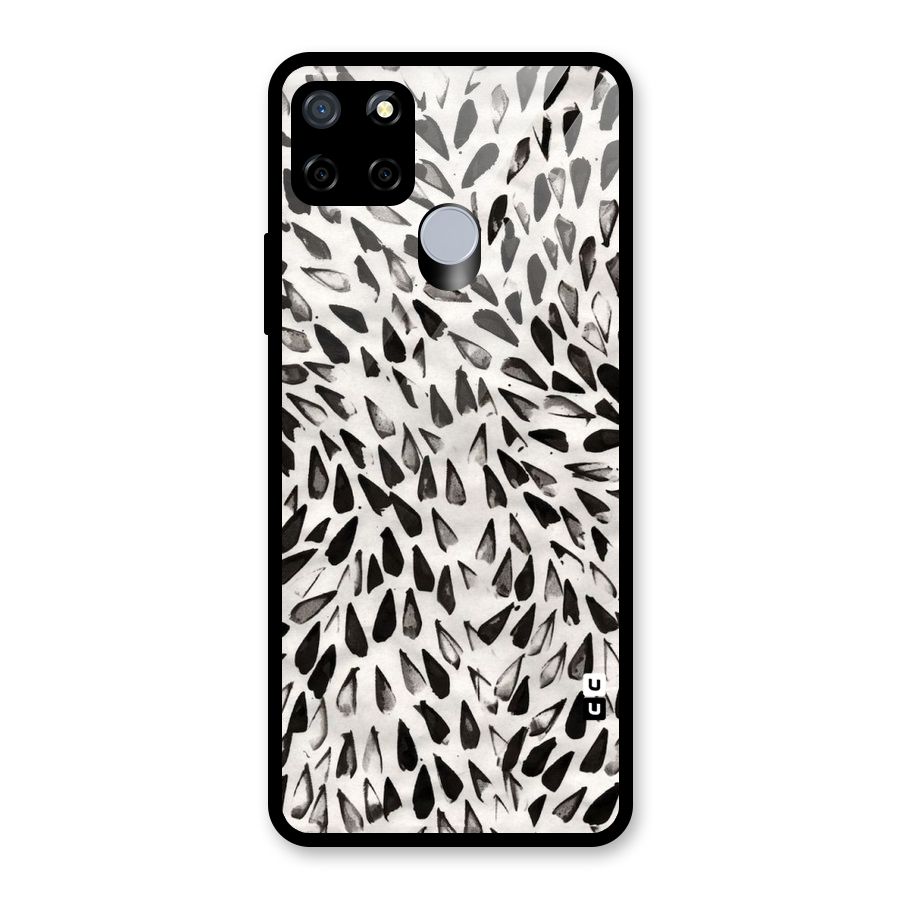 Feather Pattern Colorless Glass Back Case for Realme C12