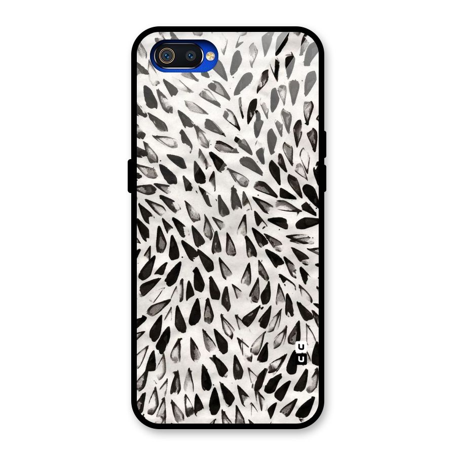 Feather Pattern Colorless Glass Back Case for Realme C2