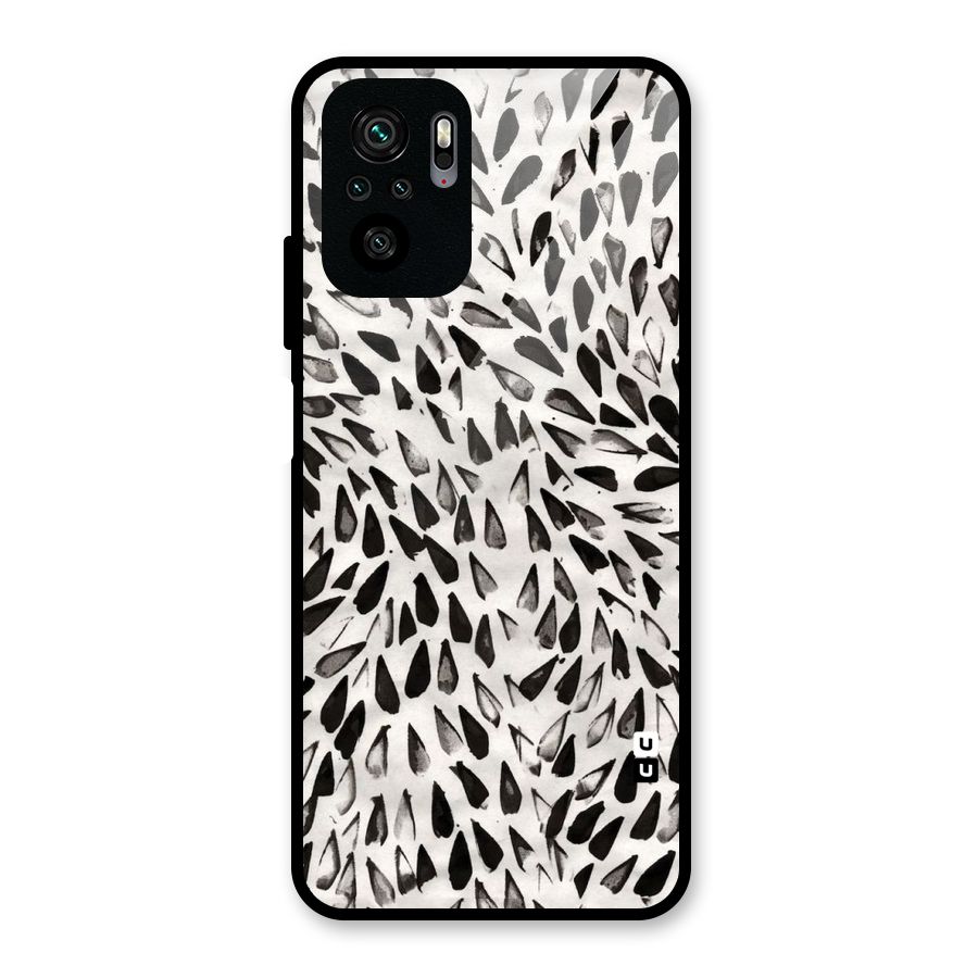 Feather Pattern Colorless Glass Back Case for Redmi Note 10S