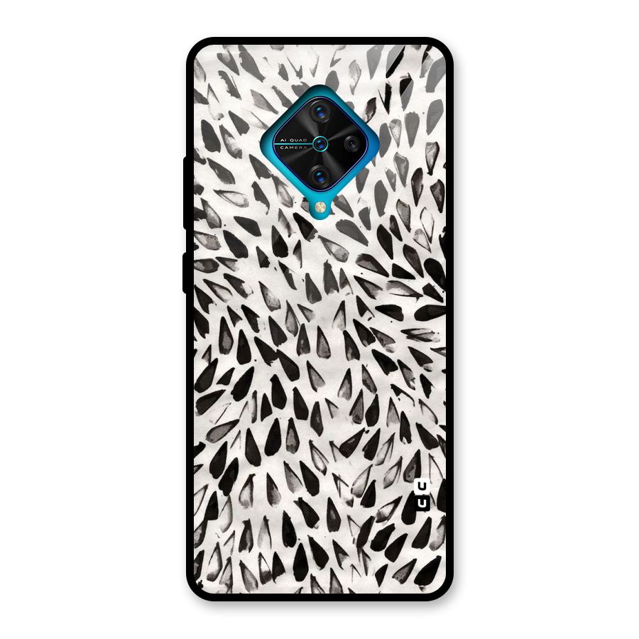 Feather Pattern Colorless Glass Back Case for Vivo S1 Pro
