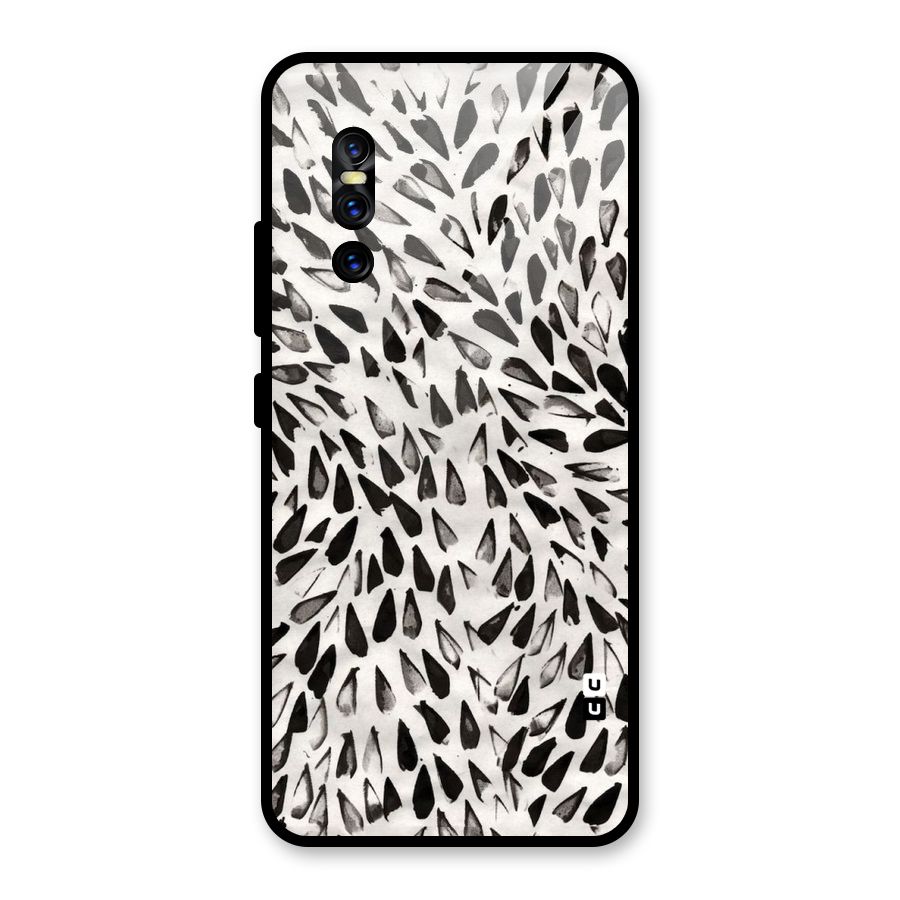Feather Pattern Colorless Glass Back Case for Vivo V15 Pro