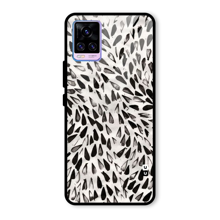 Feather Pattern Colorless Glass Back Case for Vivo V20 Pro