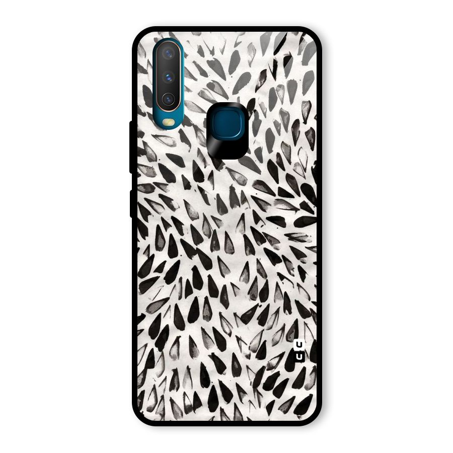 Feather Pattern Colorless Glass Back Case for Vivo Y15