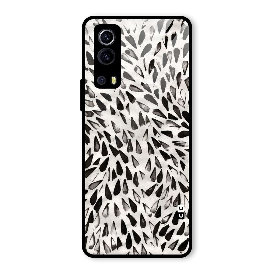 Feather Pattern Colorless Glass Back Case for Vivo iQOO Z3