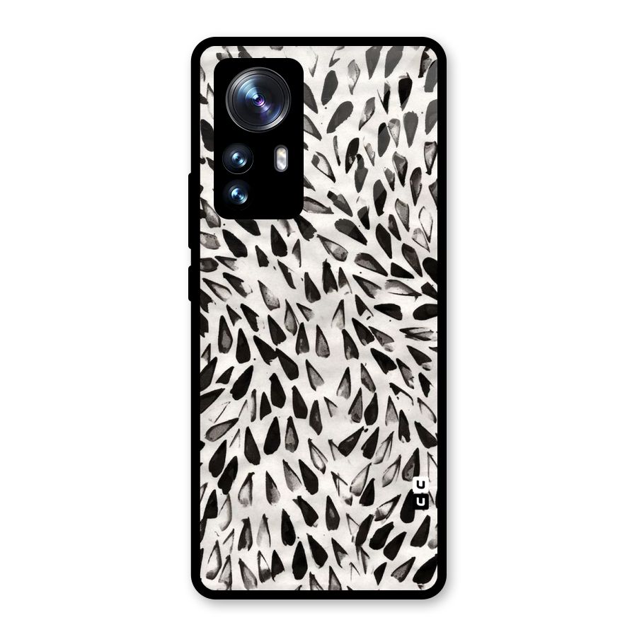 Feather Pattern Colorless Glass Back Case for Xiaomi 12 Pro