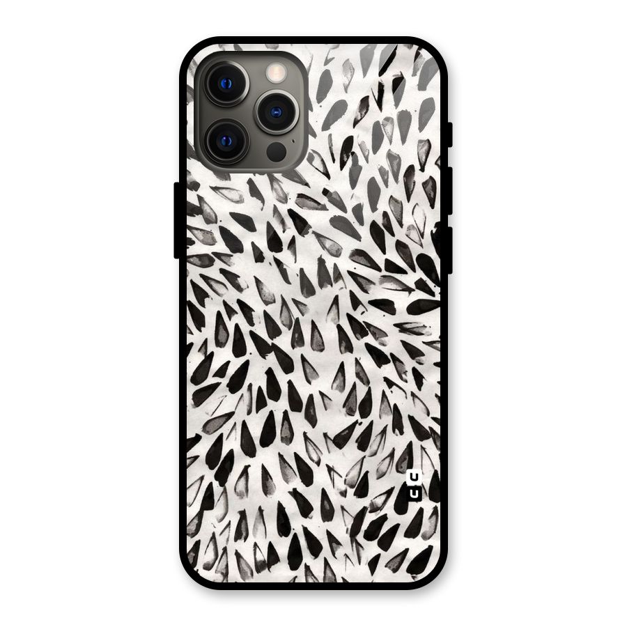 Feather Pattern Colorless Glass Back Case for iPhone 12 Pro Max