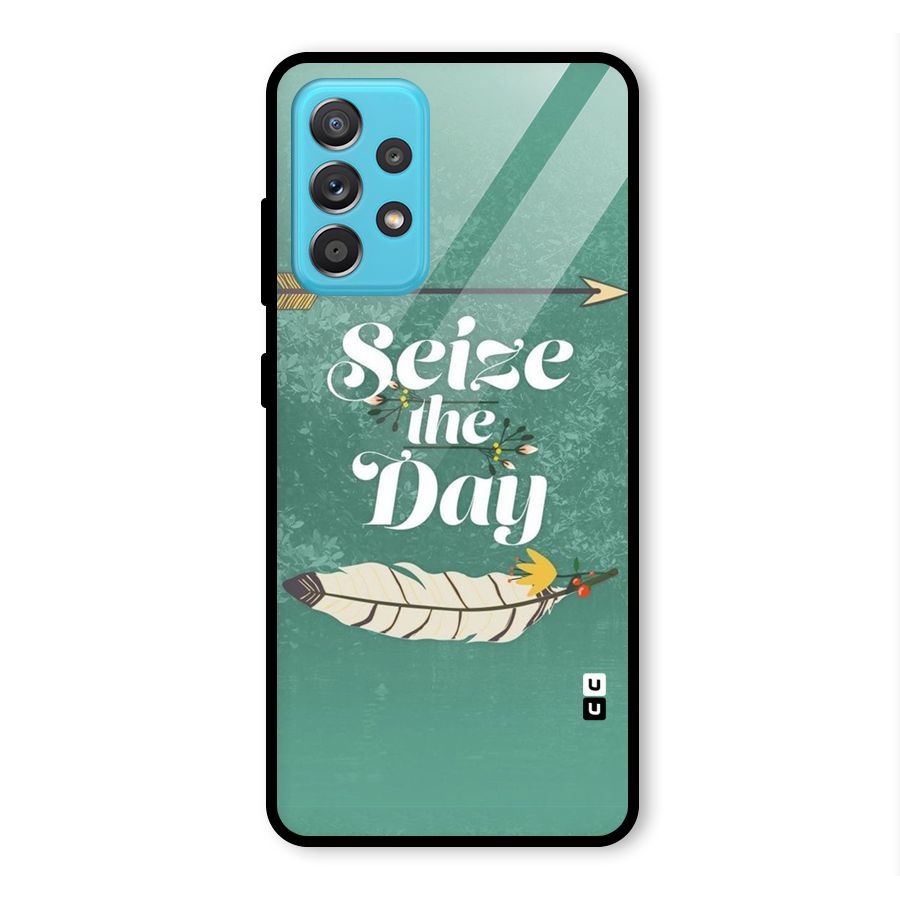 Feather Seize Glass Back Case for Galaxy A52