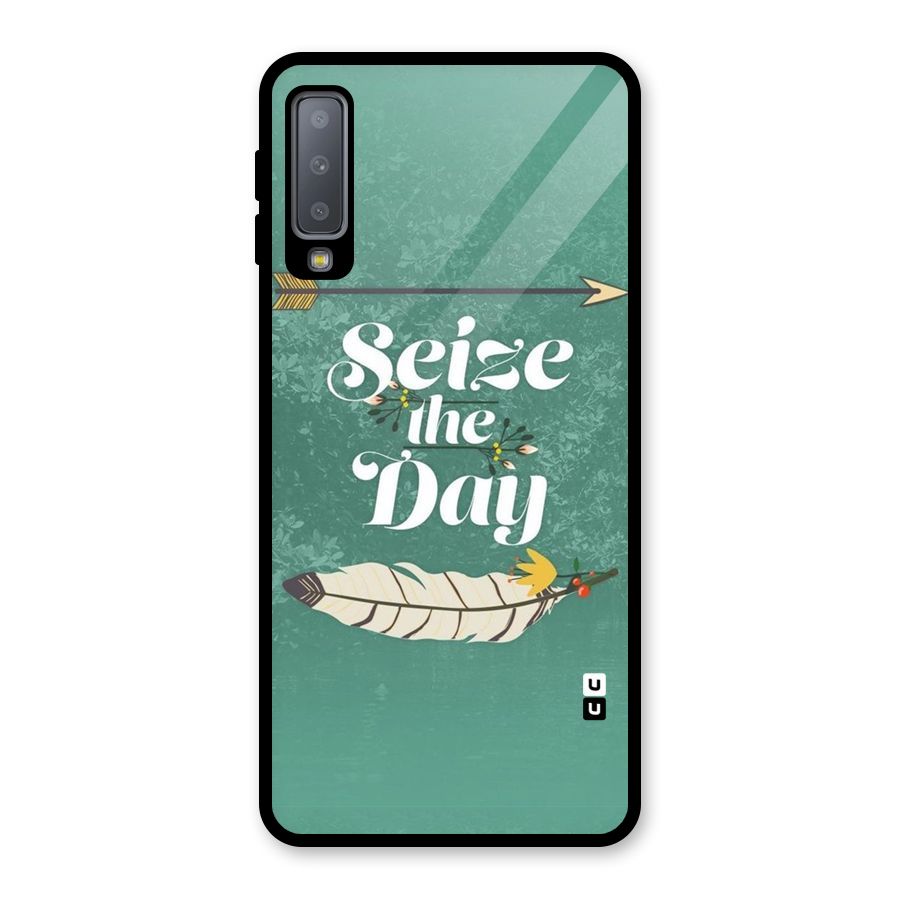 Feather Seize Glass Back Case for Galaxy A7 (2018)