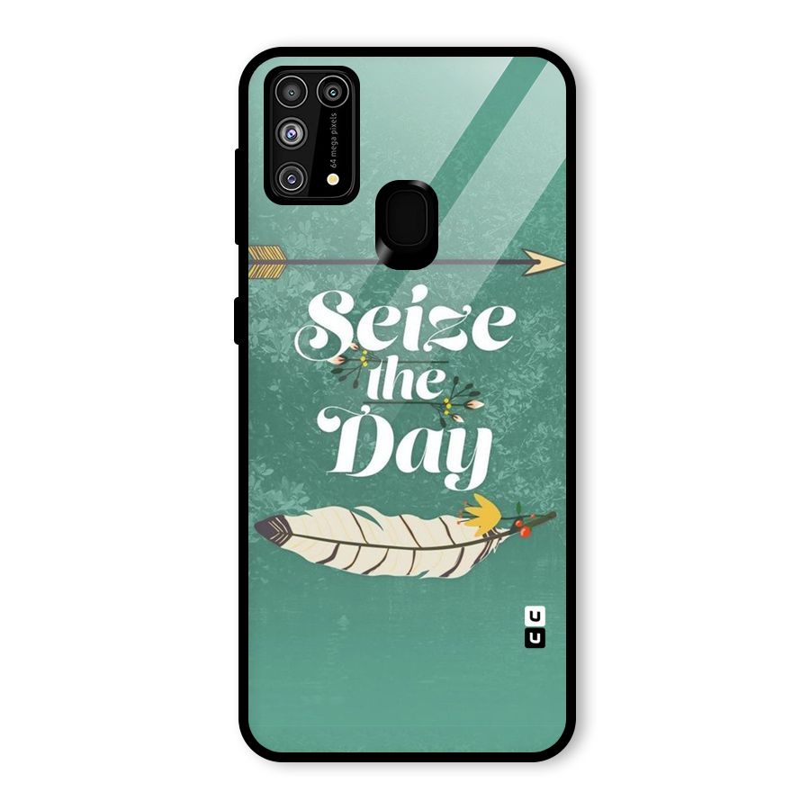 Feather Seize Glass Back Case for Galaxy F41
