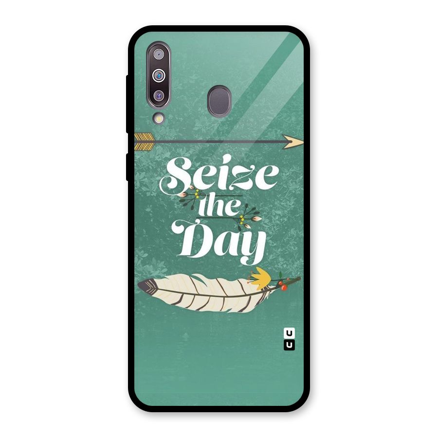 Feather Seize Glass Back Case for Galaxy M30
