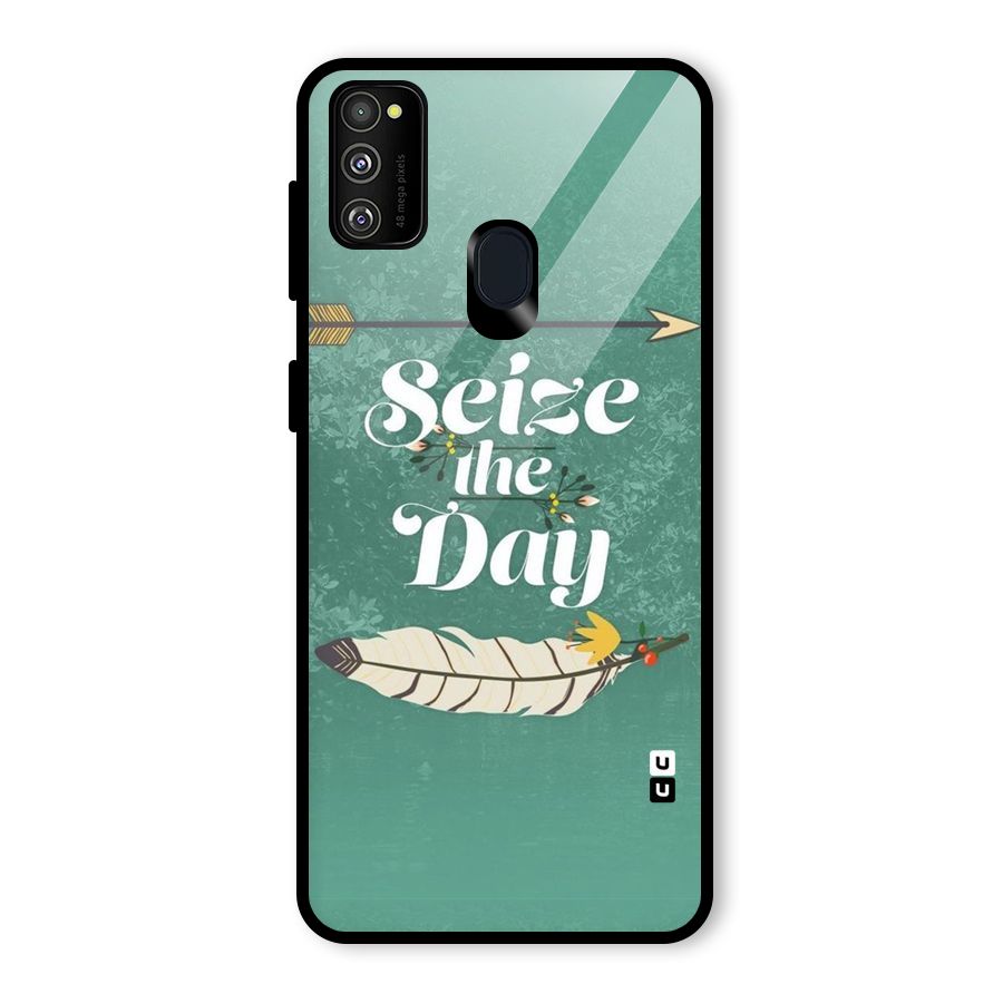 Feather Seize Glass Back Case for Galaxy M30s