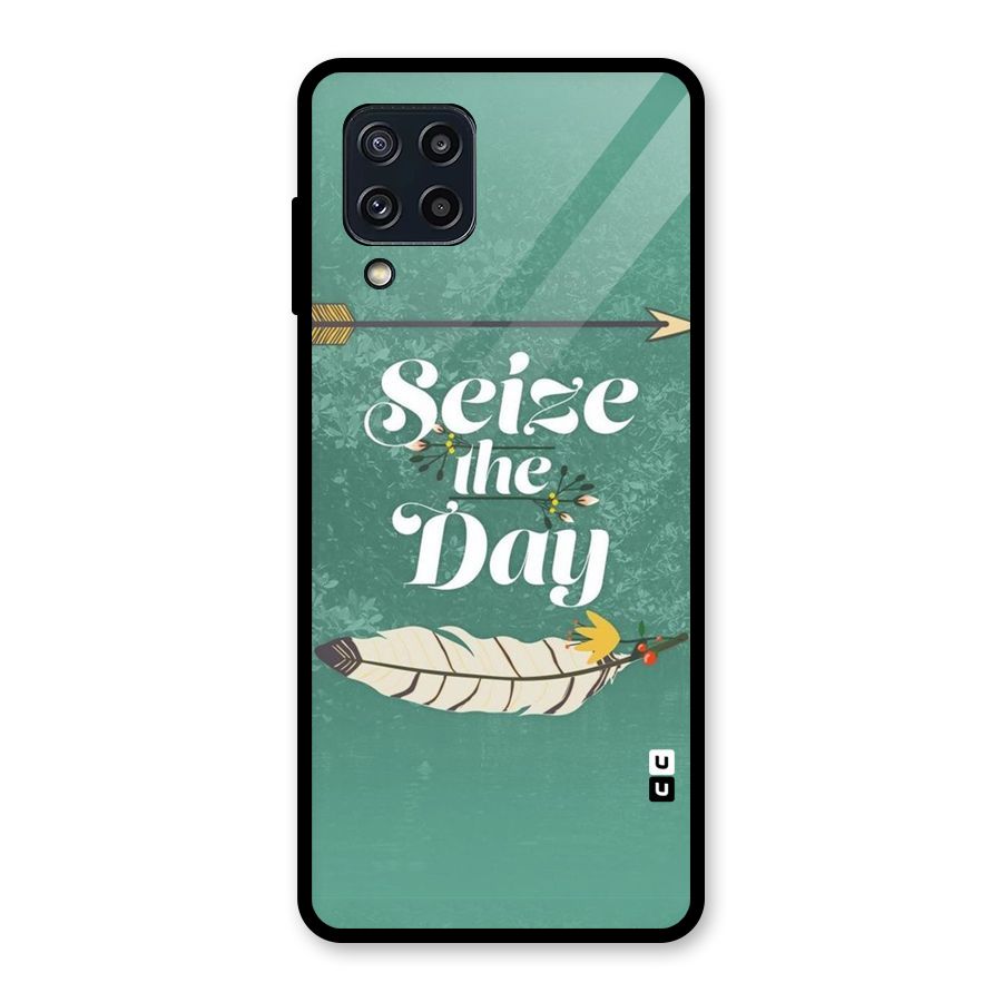 Feather Seize Glass Back Case for Galaxy M32