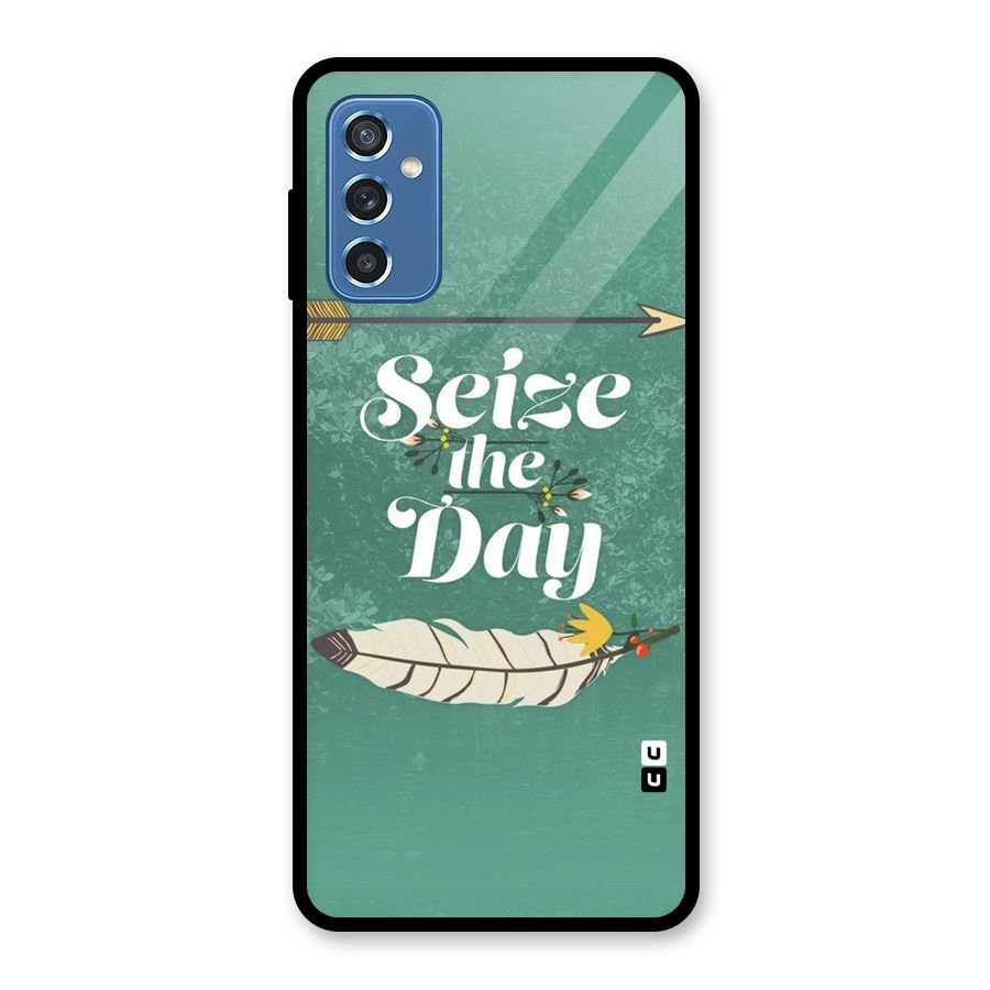 Feather Seize Glass Back Case for Galaxy M52 5G