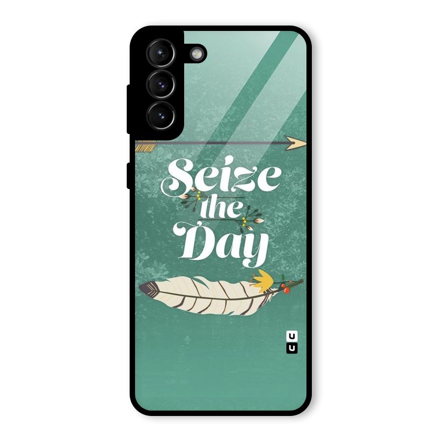 Feather Seize Glass Back Case for Galaxy S21 Plus