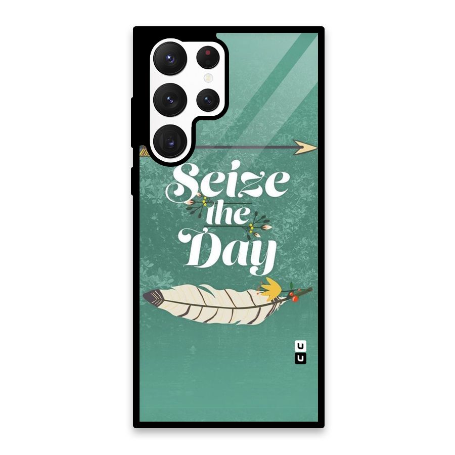 Feather Seize Glass Back Case for Galaxy S22 Ultra 5G