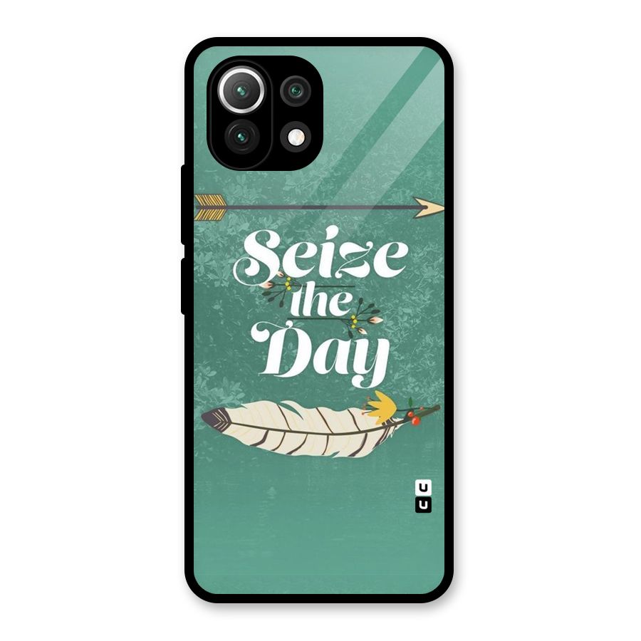 Feather Seize Glass Back Case for Mi 11 Lite