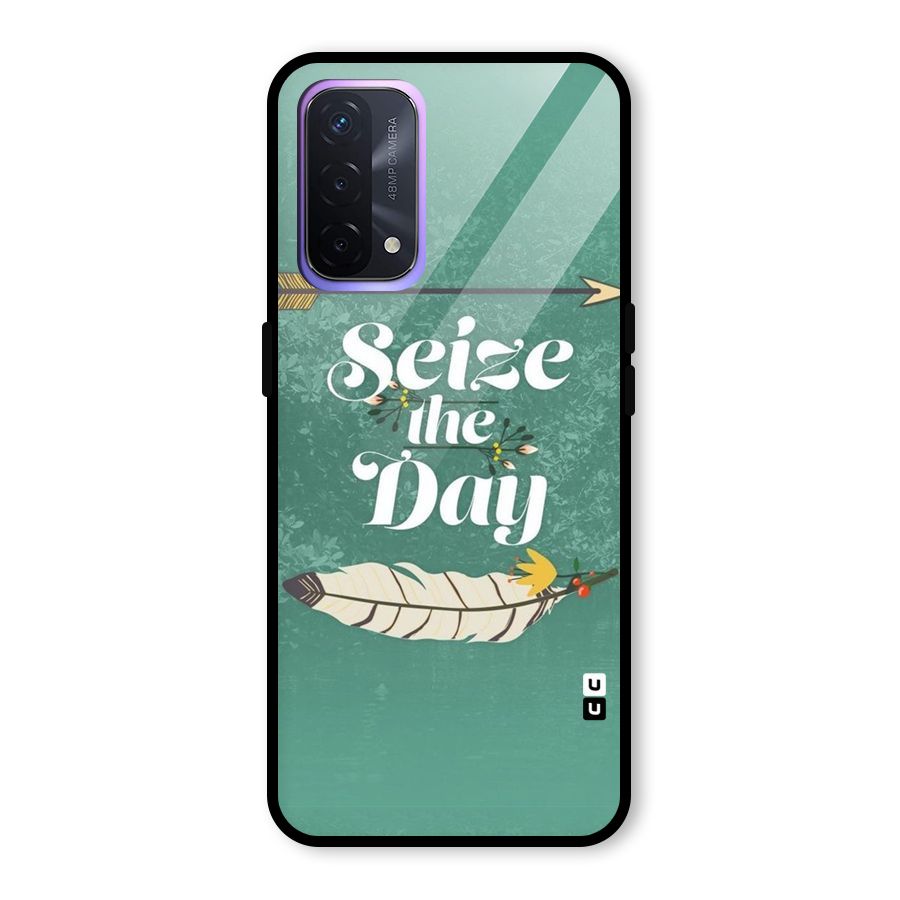 Feather Seize Glass Back Case for Oppo A74 5G