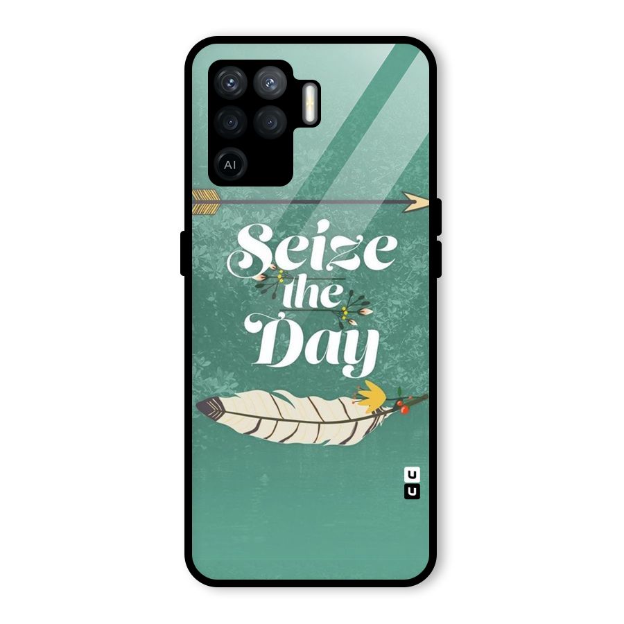 Feather Seize Glass Back Case for Oppo F19 Pro