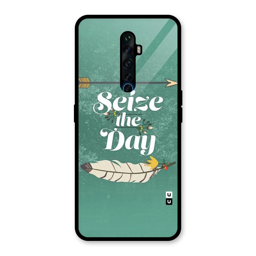 Feather Seize Glass Back Case for Oppo Reno2 F