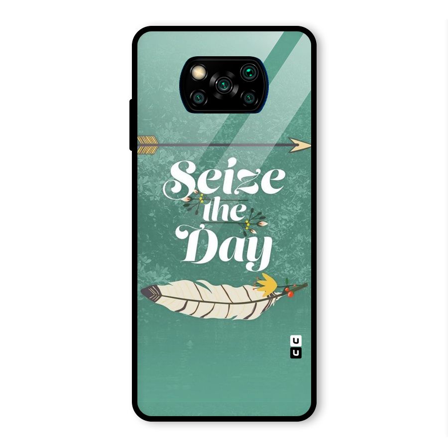 Feather Seize Glass Back Case for Poco X3 Pro