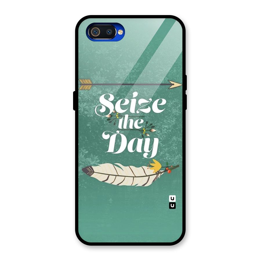Feather Seize Glass Back Case for Realme C2