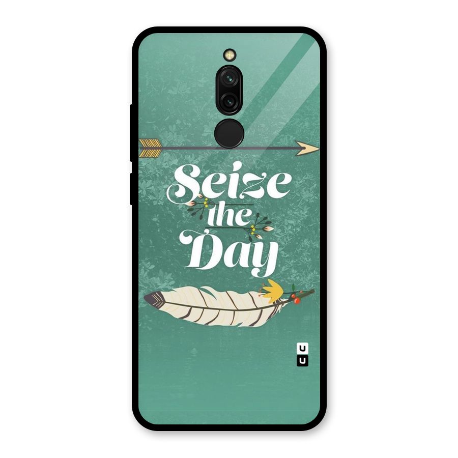 Feather Seize Glass Back Case for Redmi 8
