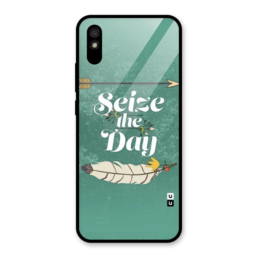 Feather Seize Glass Back Case for Redmi 9A