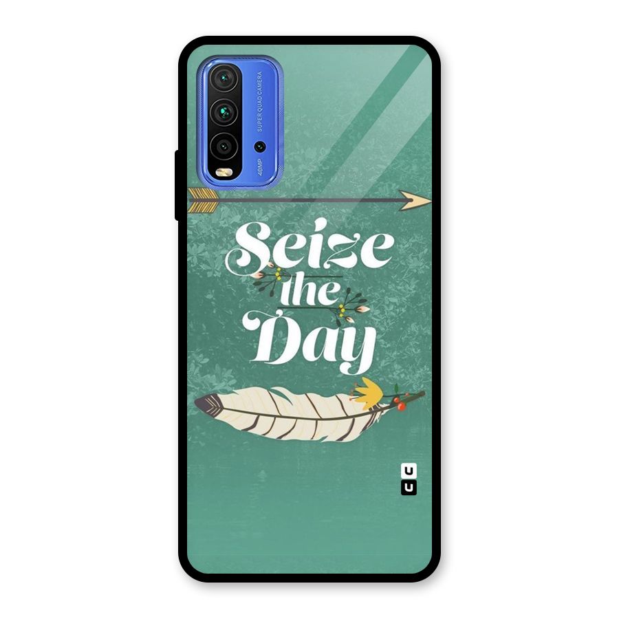 Feather Seize Glass Back Case for Redmi 9 Power
