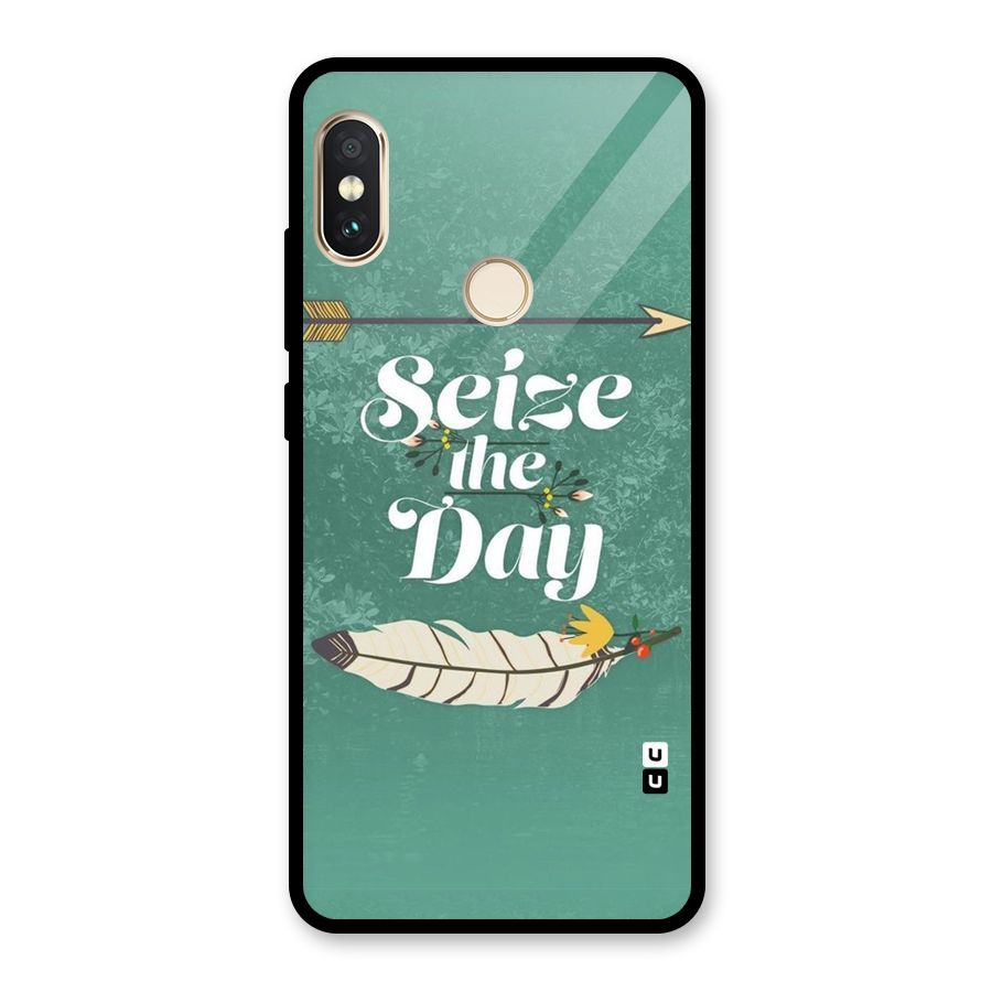 Feather Seize Glass Back Case for Redmi Note 5 Pro