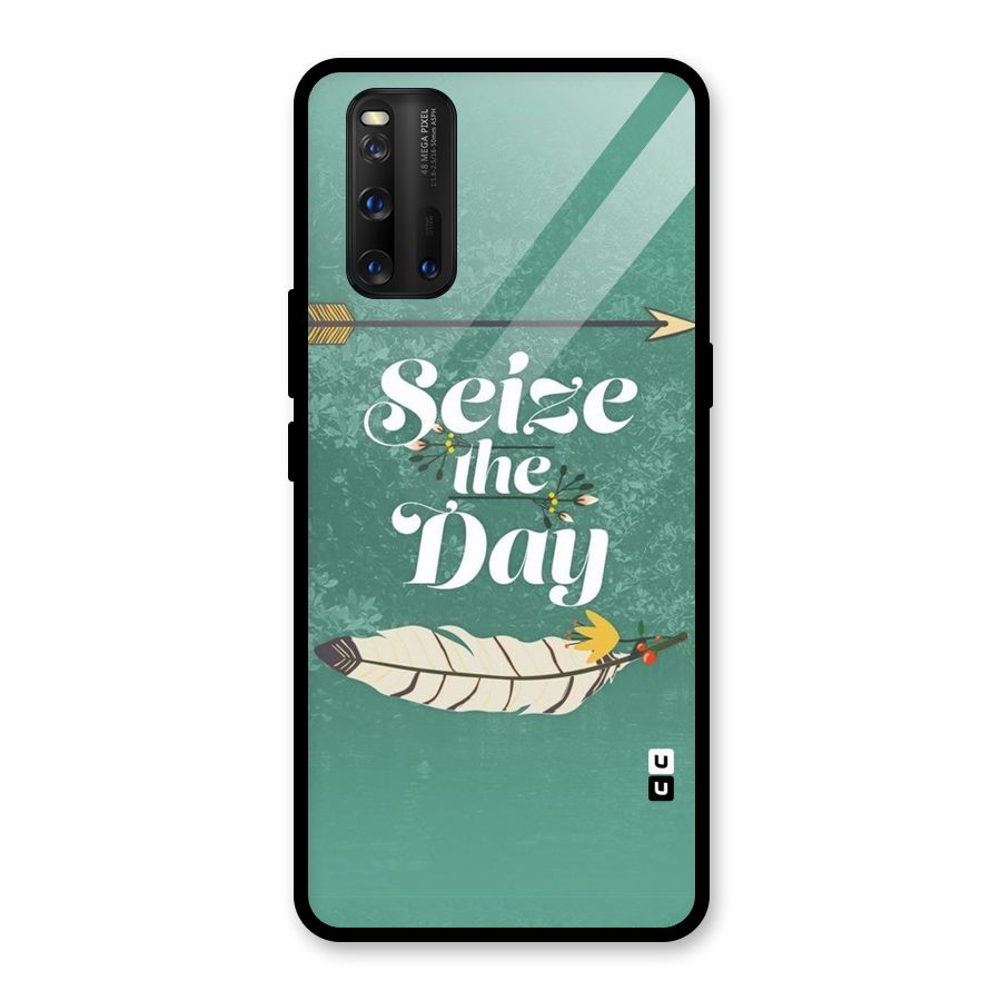 Feather Seize Glass Back Case for Vivo iQOO 3
