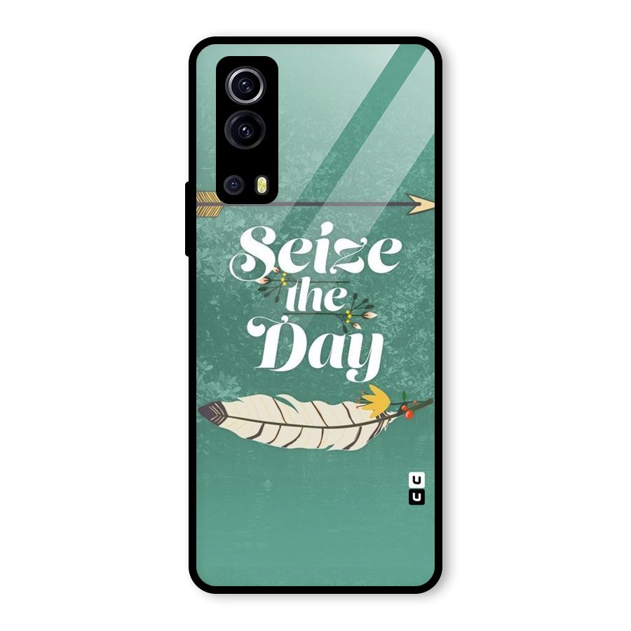 Feather Seize Glass Back Case for Vivo iQOO Z3
