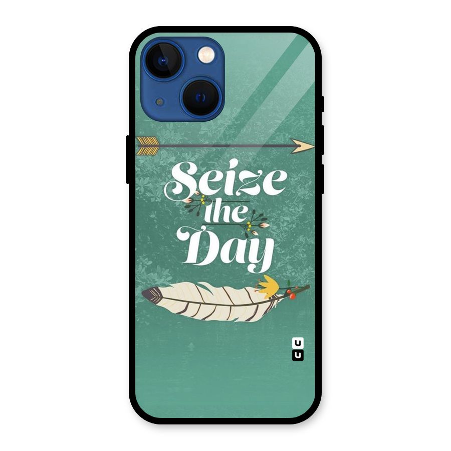 Feather Seize Glass Back Case for iPhone 13 Mini
