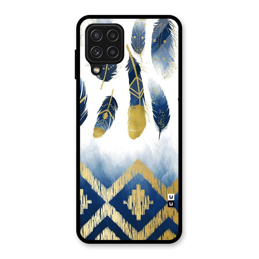 Feathers Beauty Glass Back Case for Galaxy A22 4G
