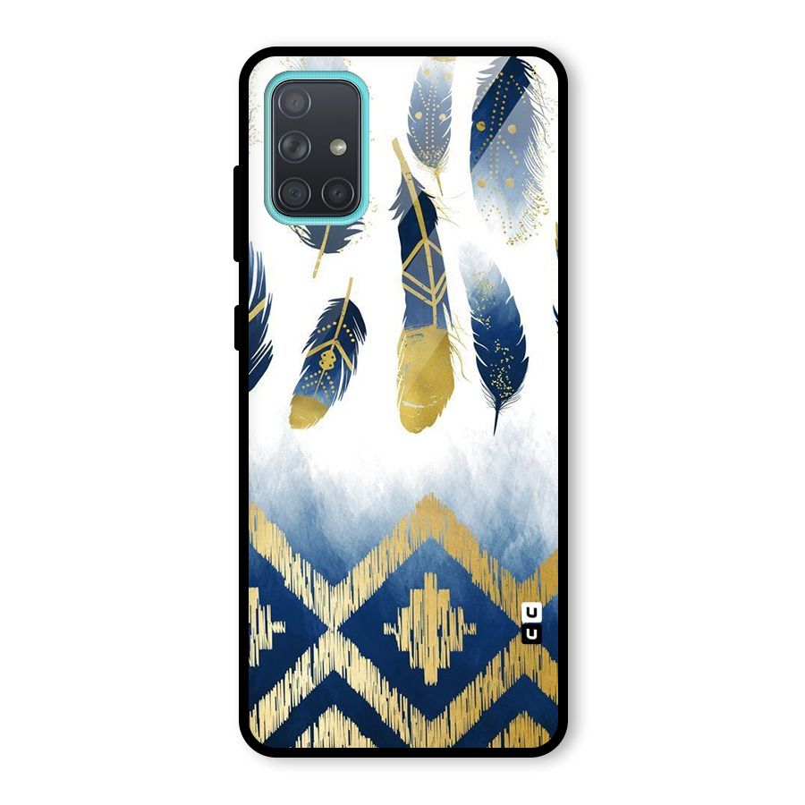 Feathers Beauty Glass Back Case for Galaxy A71