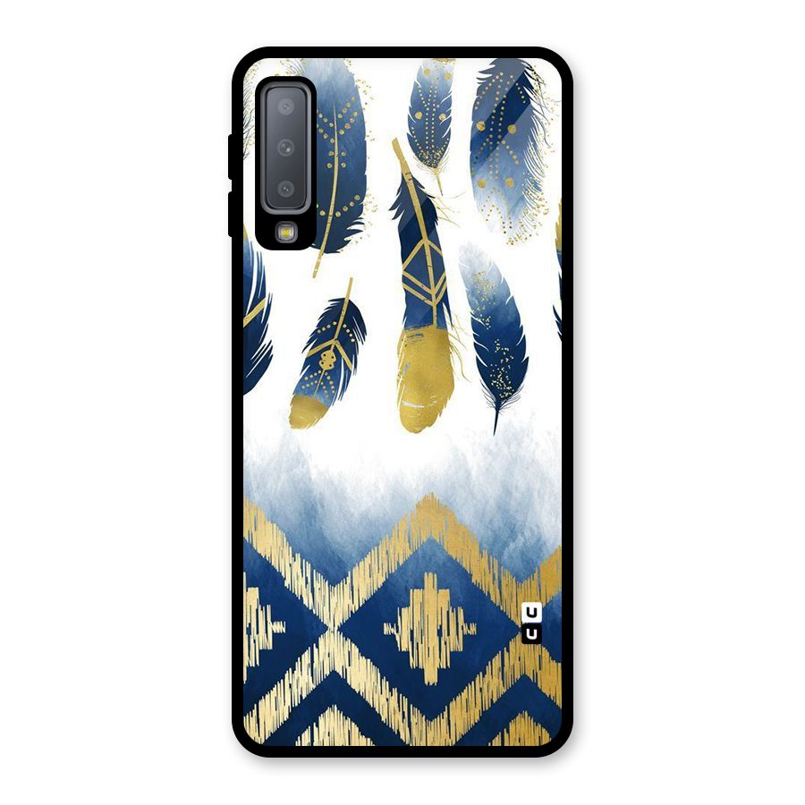 Feathers Beauty Glass Back Case for Galaxy A7 (2018)