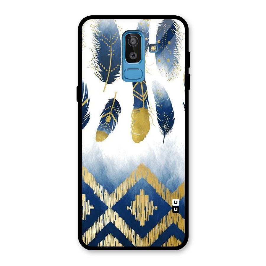 Feathers Beauty Glass Back Case for Galaxy J8