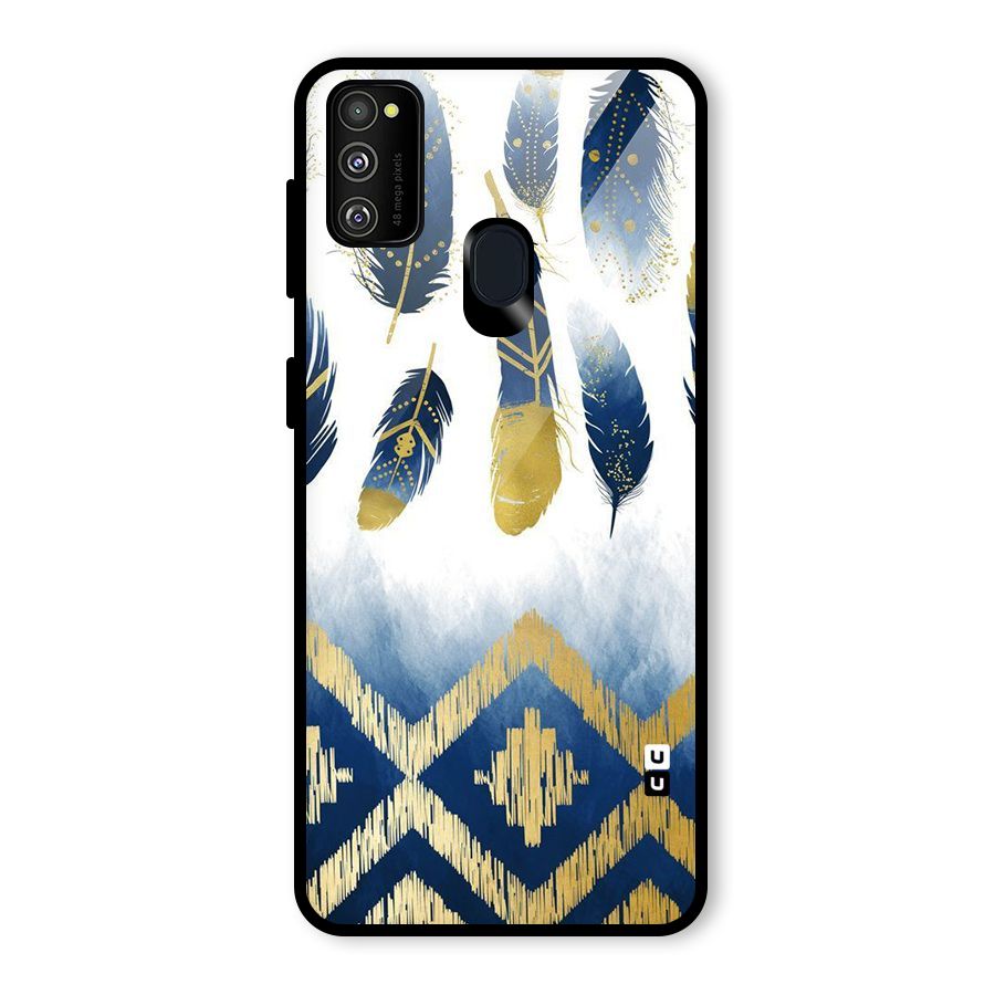 Feathers Beauty Glass Back Case for Galaxy M30s