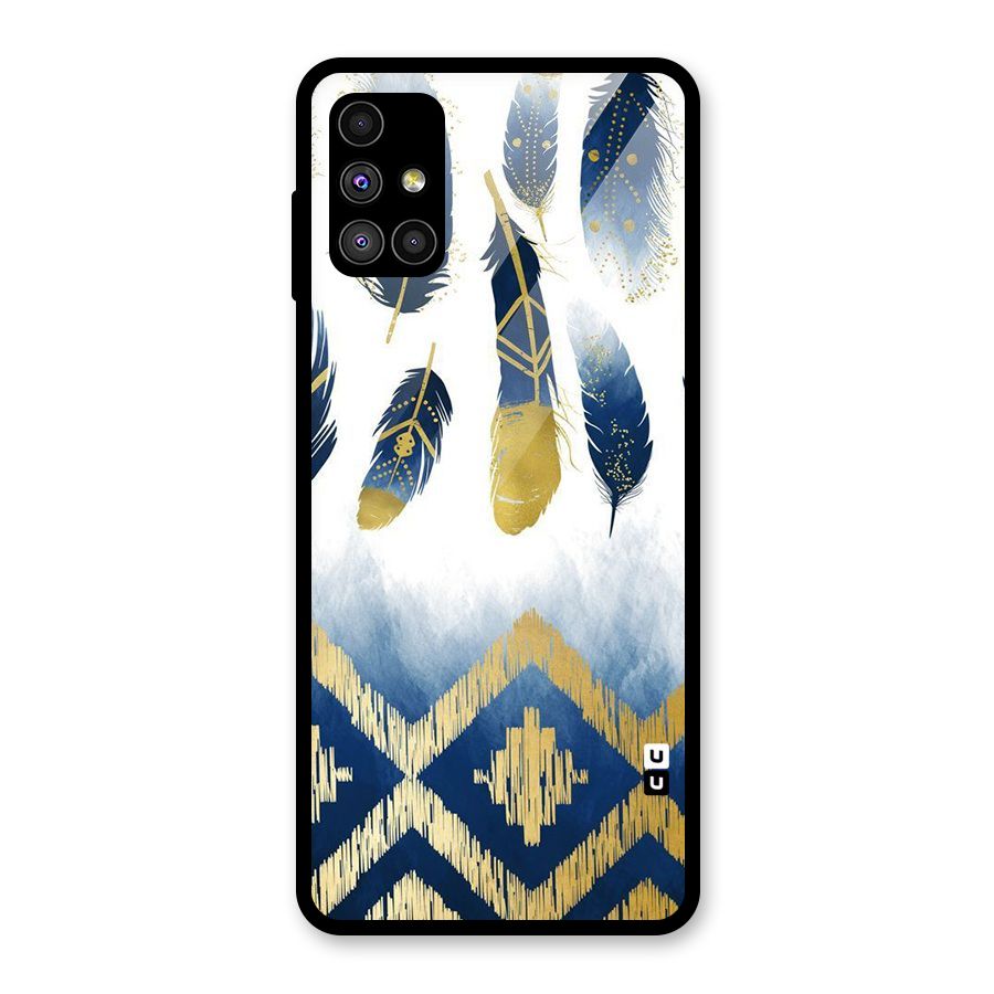 Feathers Beauty Glass Back Case for Galaxy M51