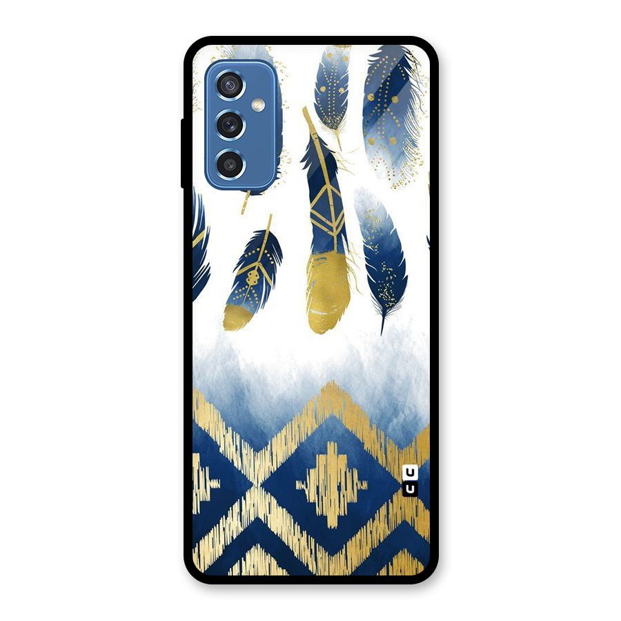 Feathers Beauty Glass Back Case for Galaxy M52 5G
