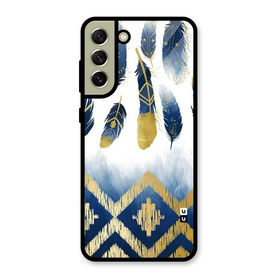 Feathers Beauty Glass Back Case for Galaxy S21 FE 5G