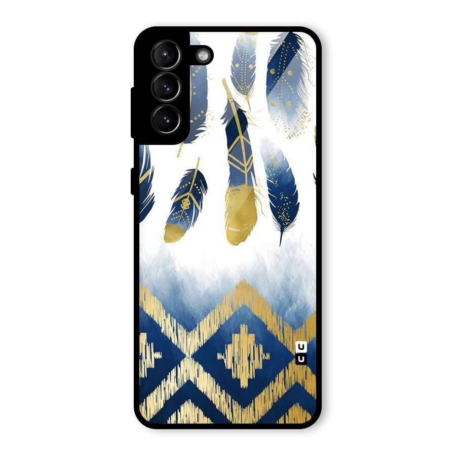 Feathers Beauty Glass Back Case for Galaxy S21 Plus